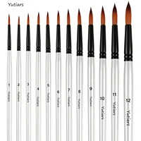 12/48 Pcs/set Nylon Hair Wooden Handle Watercolor Paint Brush Pen Set Learning DIY Oil Acrylic Painting Art Paint Brushes Suppli 3