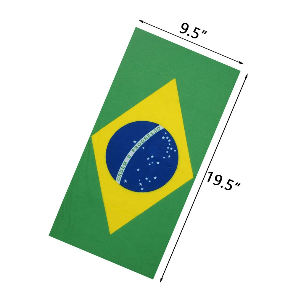 Brazil Flag Printed Cycling Head Bandana Anti-UV Fishing Scarf Unisex Neck Gaiter Seamless Face Cover Hiking Headwear Balaclava