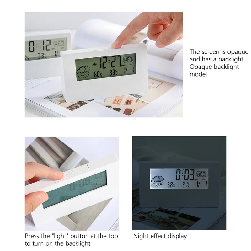 Xiaomi LED Thermometer Hygrometer Multifunction Electronic Clock Temperature Humidity Meter Weather Station Home Alarm New
