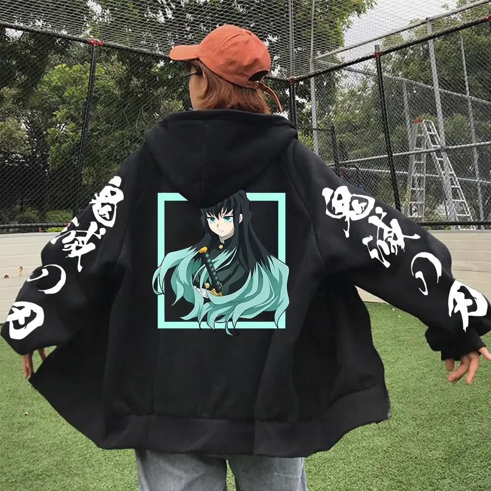 

Demon Slayer Kimetsu No Yaiba аниме толстовка с капюшоном для мужчин и женщин куртка на молнии повседневная уличная одежда для косплея толстовка весна осень ​ ​