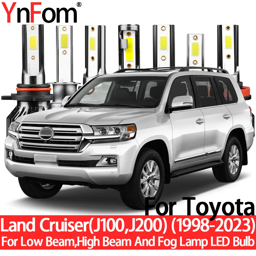 

YnFom For Toyota Land Cruiser (J100,J200) 1998-2023 Special LED Headlight Bulbs Kit For Low Beam,High Beam,Fog Lamp,Accessories
