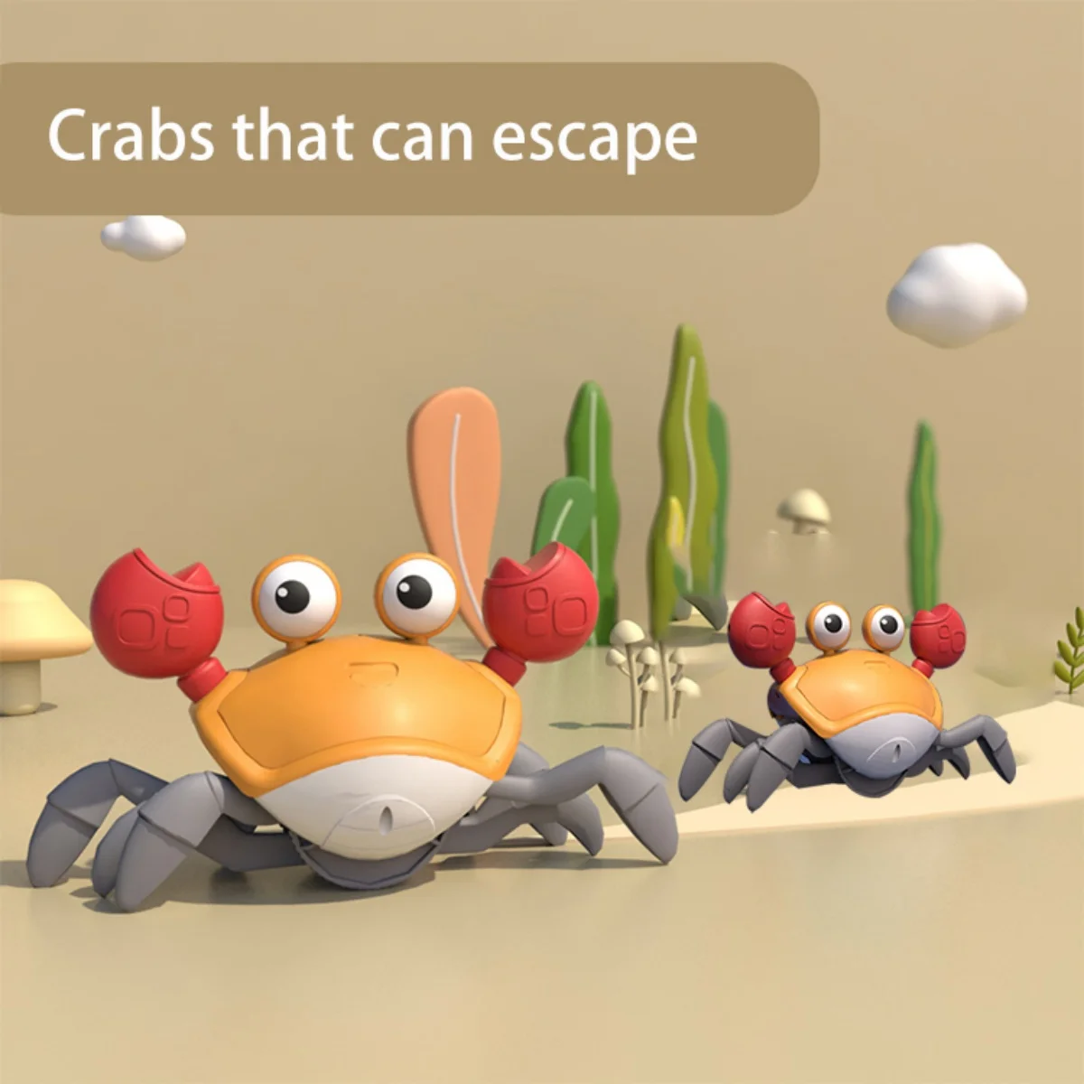 Moving Crab Baby Toy,Tummy Time Toys,Sensing Interactive Walking Dancing Toy for Crawling Baby Induction Crabs,Christmas Gifts