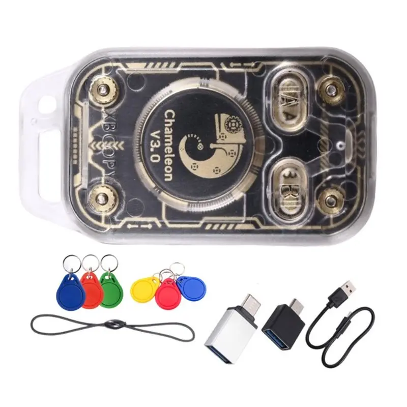 

Modern Tech Chameleon V3.0 RFID Smart Chip Reader ID IC Tag Copyer Reader Writer Smart Card Emulator +3XUID/CUID Keychain