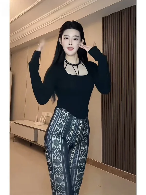 ハイウエスト痩身ヨガパンツ女性のプリント小足パンツアウトドアカジュアル服高弾性快適な生地