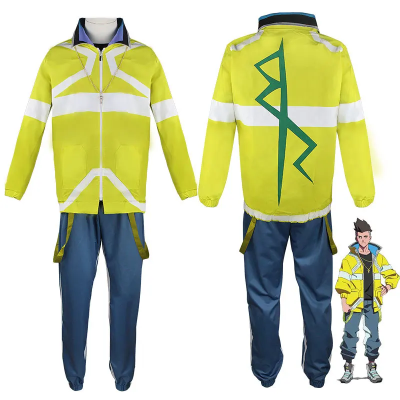 Cyberpunk Edgerunners Game Anime David Martinez Cosplay Costume For Men Stand Collar Jacket Hoodie Casual Wear Halloween Uniform