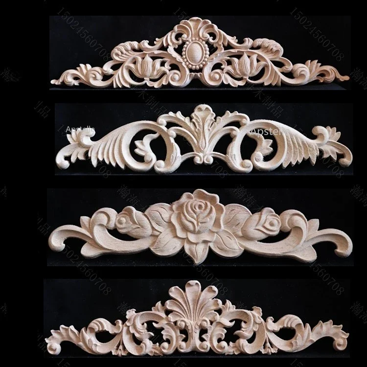 Decor Door Bed Cabinet Rubber Wood Long Decals White Embryo Retail Rose Pieces European Home