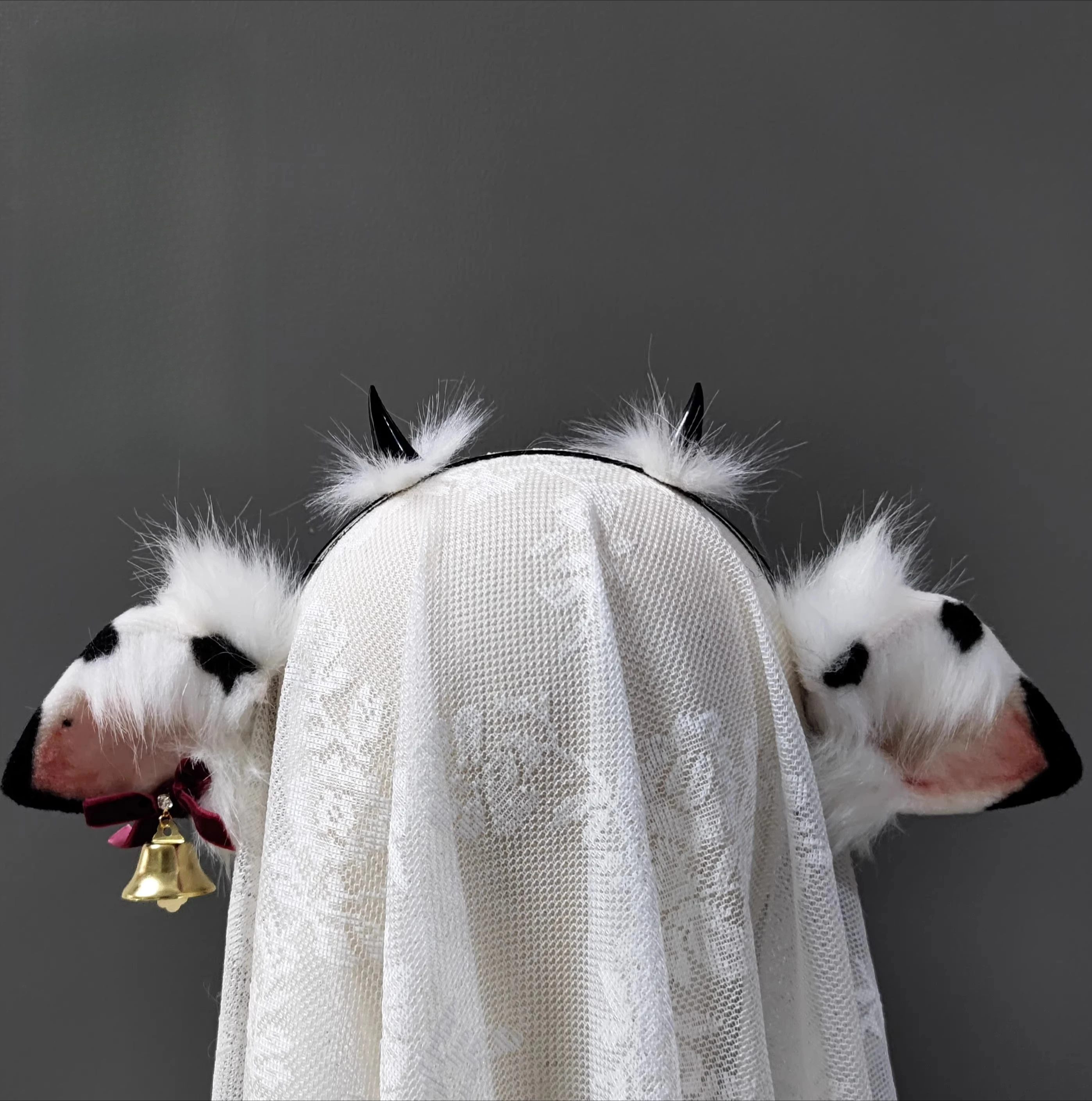 

2025 New Devil Cow Ears Beast Ears Handmade Lolita Hair Accessories Cos Accessories Headband Devil Horns