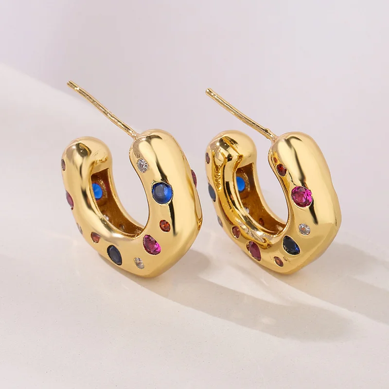 

European American Fashion Personality Irregular Geometric Earrings for Women Simple and Elegant Versatile Ear Jewelry