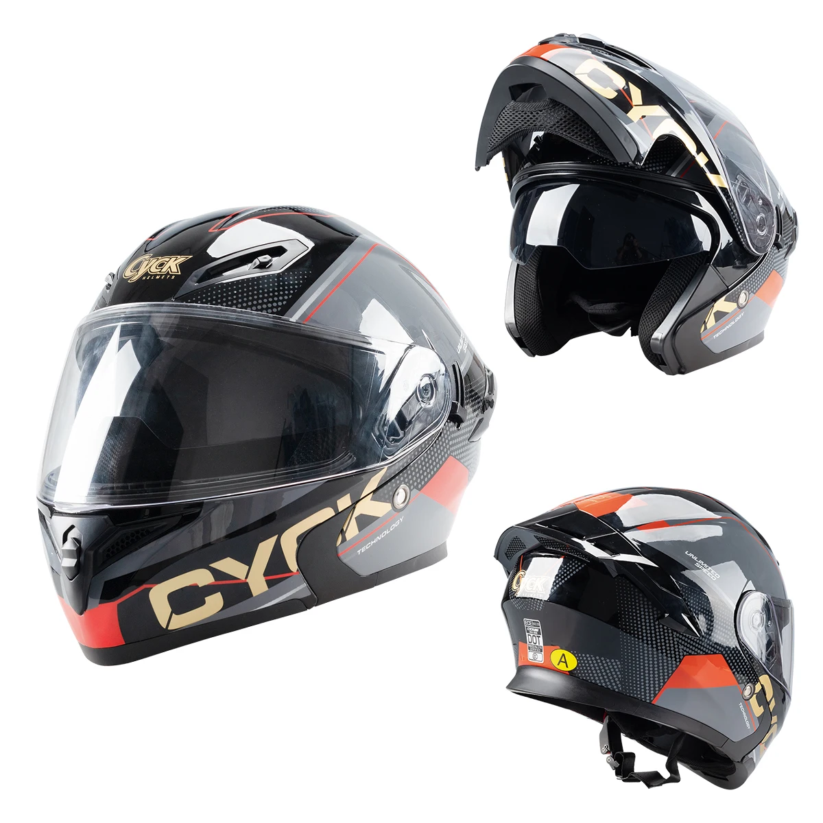 Cycking Metallic Finish Motorcycle Helmet Double Layer Dual Lens Helmet Full Face Helmet Modular Flap Helmet Casco Capacetes