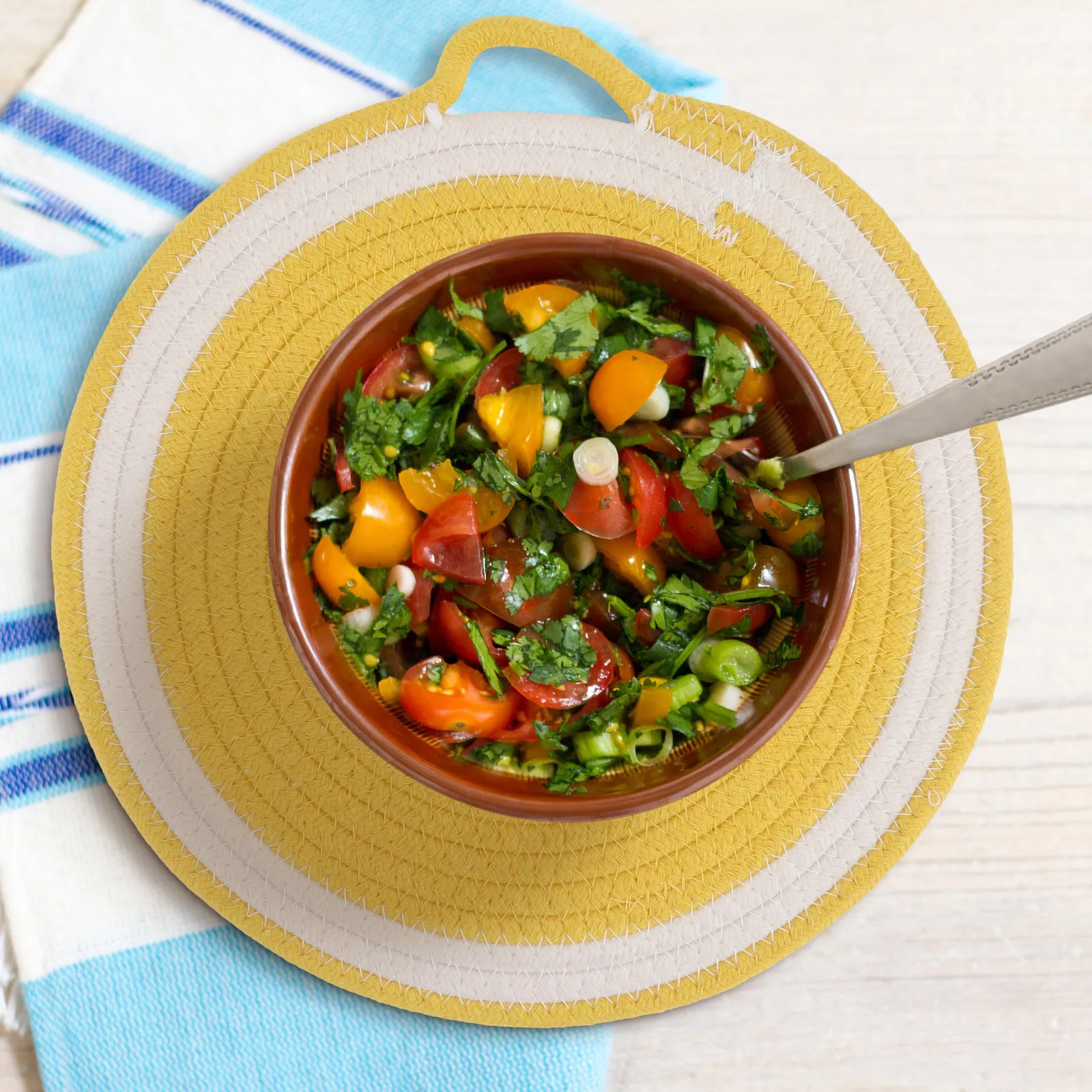 1 قطعة تحديد الموقع المنزلية الفاكهة نمط المنسوجة تصميم القطن حبل الجدول حصيرة ديكور طاولة طعام اكسسوارات الحرارة معزول #1