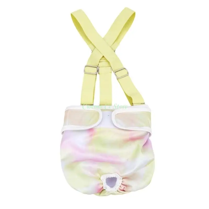 X90F Washable Female Dog Diaper with Suspender Reusables Super Absorbent Leakproof Fixed Diapers for Dog in Heat Cycle