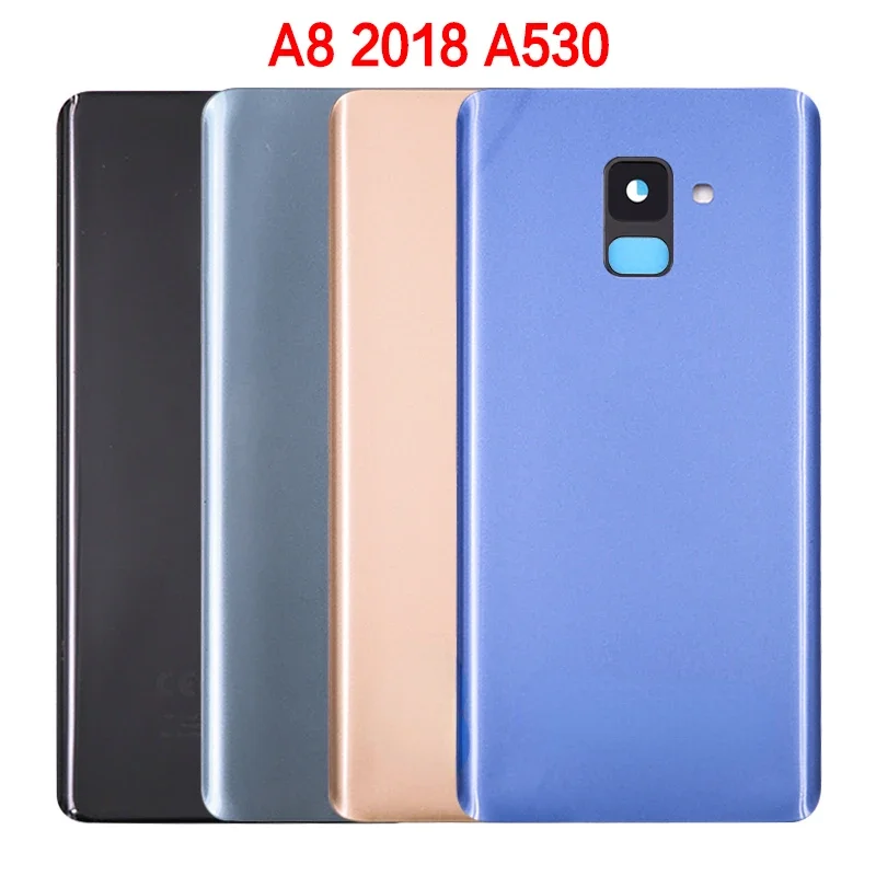 New For Samsung Galaxy A8 2018 A530 A530F SM-A530F Battery Back Cover A530 Rear Door Glass Panel Housing Case Adhesive Replace