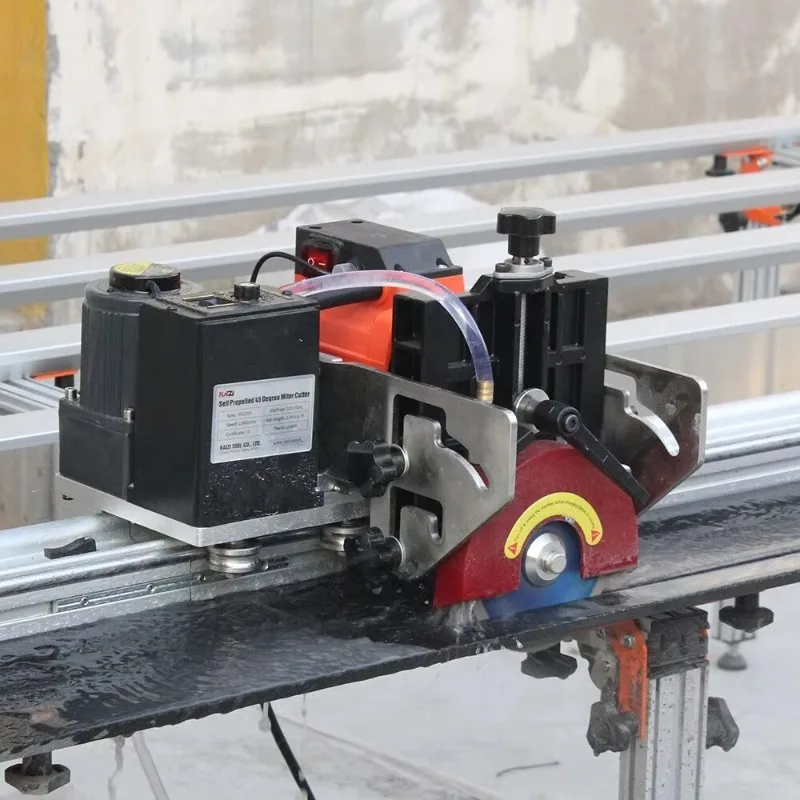 Self Propelled 45 Degree Rail Guide Stone Wet Cutter Saw Stone Cutter Cutting Machine For Porcelain Ceramic Tile