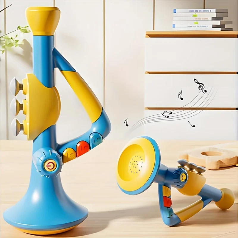 子供用トランペットおもちゃ 音楽学習楽器 対象年齢3歳以上 子供向け教育音楽ギフト、誕生日パーティーパフォーマンストランペット