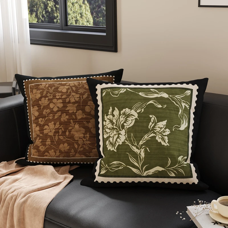 Retro Pillowcase Home Use Sofa Bedroom Decorative Backrest Cushion Customizable PP Cotton Washable Dutch Velvet Square Pillow...
