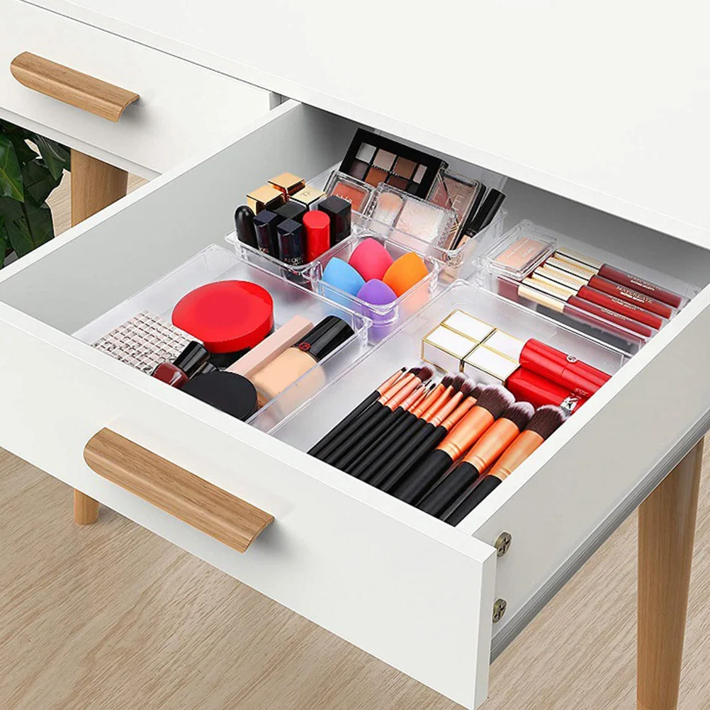 

7Pcs Transparent Organizer Storage Box Sturdy Plastic Makeup Organizer Ideal for Home Jewelry Storage