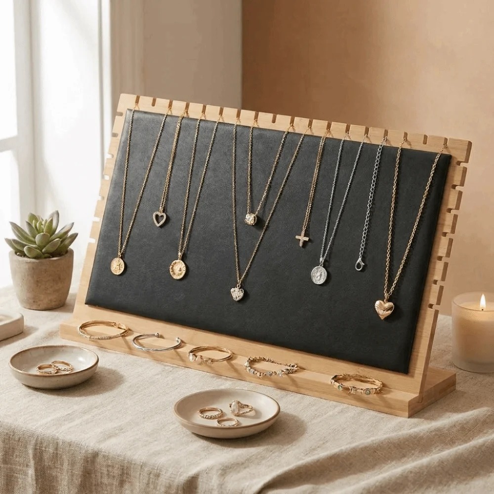 

Multi-Functional Jewelry Display Stand Portable Exquisite Earrings Shelf Creative Rectangle Jewelry Display Frame