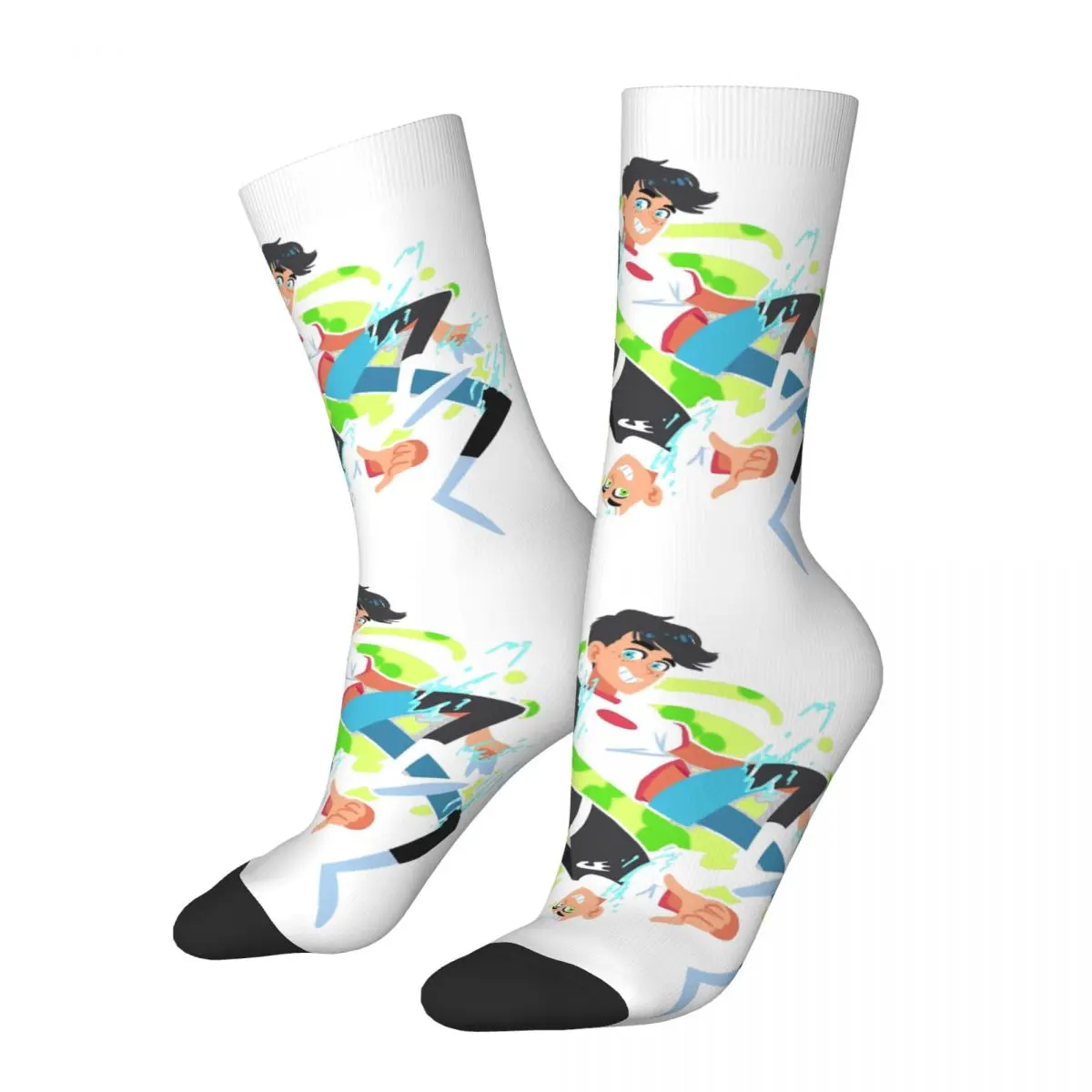 Retro Double Sided Daniel Crazy Men's compression Socks Unisex Adventure anime Danny Phantom Street Style Seamless Crew Sock