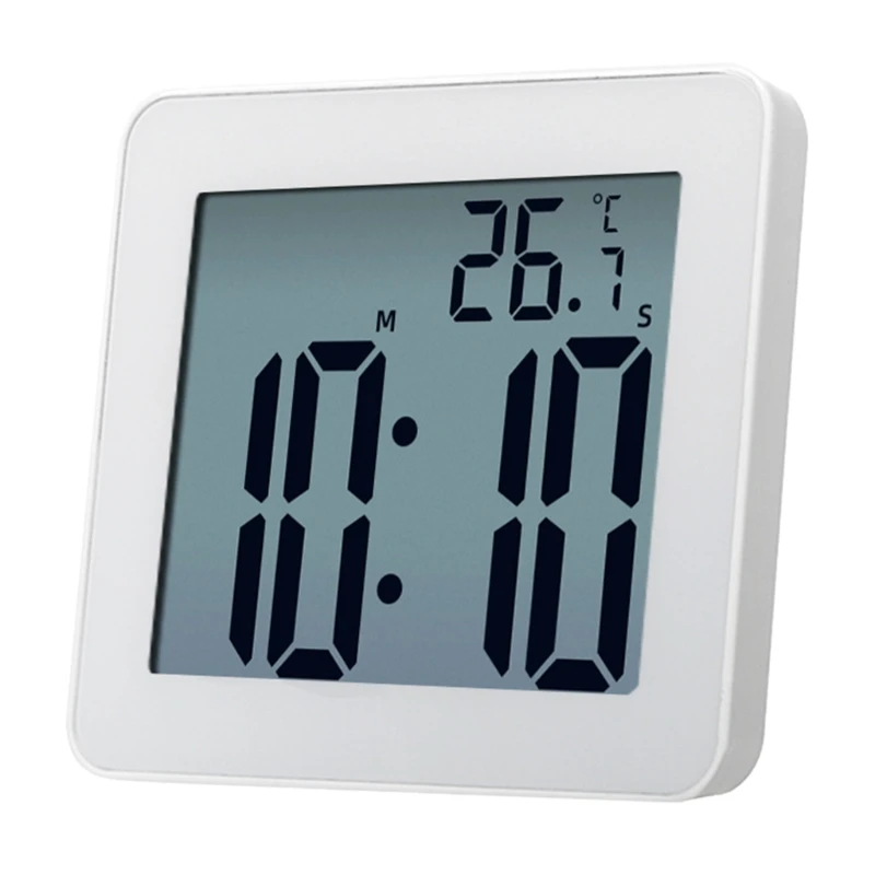 Digital Bathroom Shower Kitchen Clock Timer with Alarm, Waterproof for Water Splashes, Visual Countdown Timer