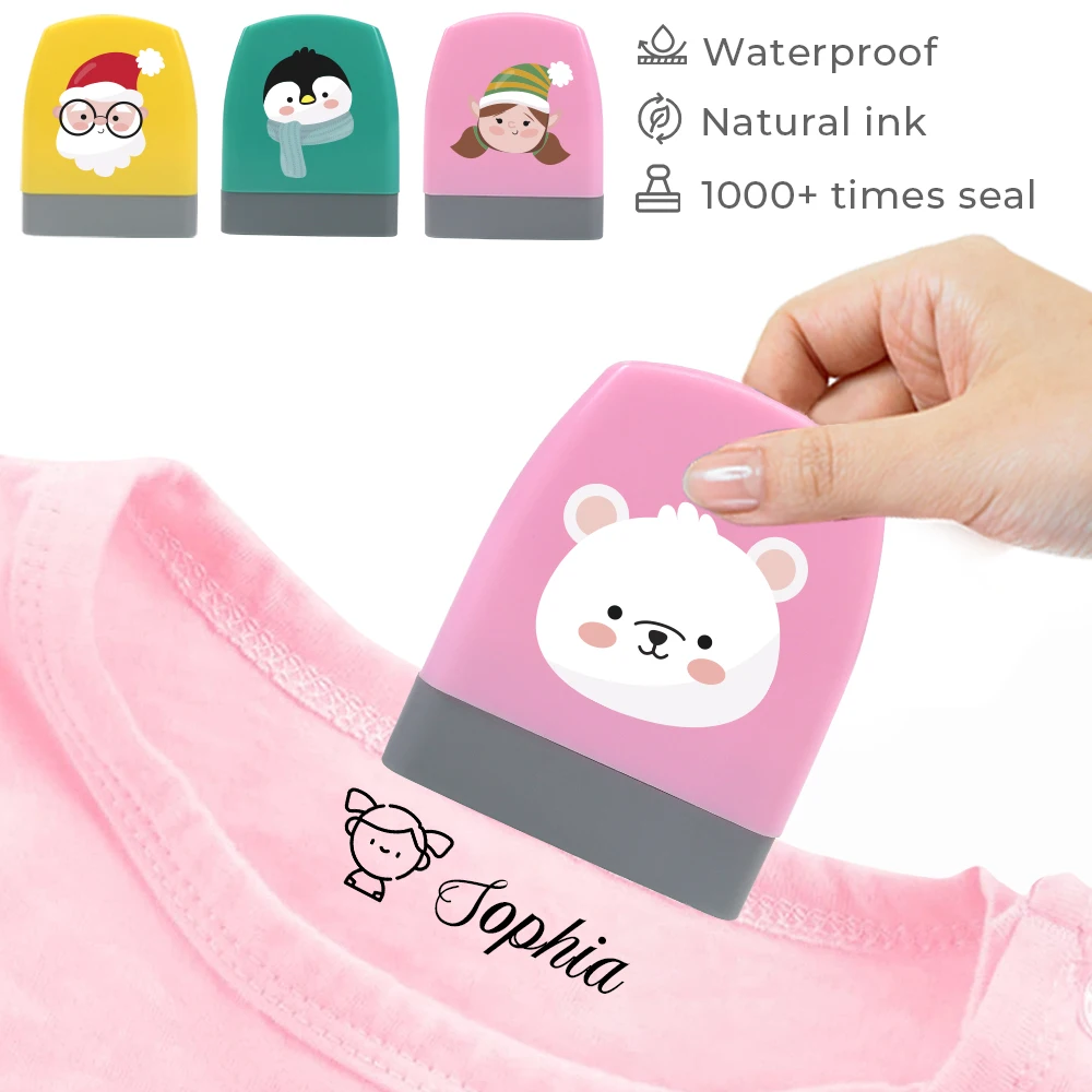 Cartoon Christmas Children\'S Seal Stamp For Child Student Clothes Waterproof Non-Fading Clothing Mark Photosensitive Stamp