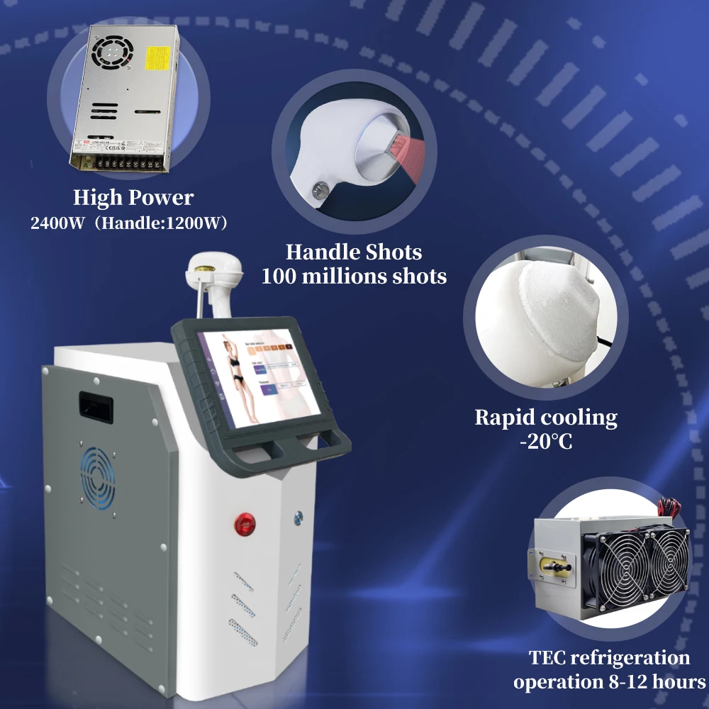 Permanent Ice Platinum Laser Hair Removal Machine 3 Wavelength 808nm 755nm 1064nm Painless Diode Hair Removal Device
