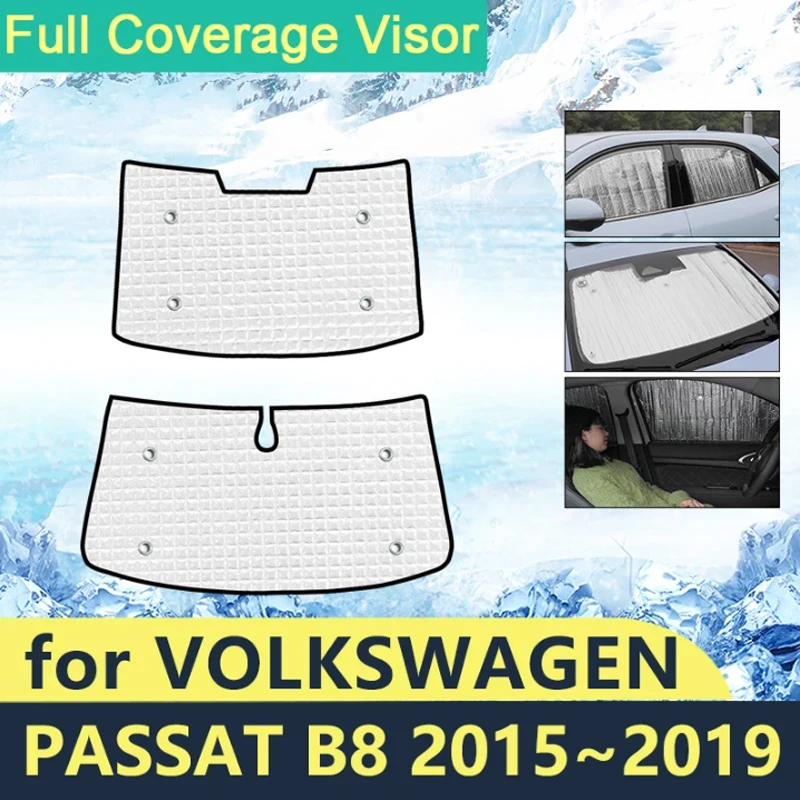 

Full Cover Sunshades For Volkswagen VW Passat B8 2015~2019 VW Car Sun Protection Windshields Side Window Visor Shaby Accessories