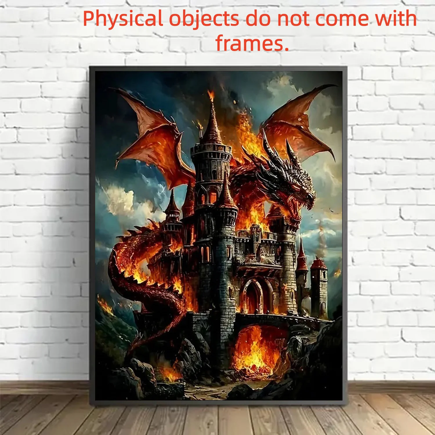 1000ピース 中世ファンタジー ドラゴン＆キャッスル パズル - 大規模で難しい1000ピースパズル、炎を吐くドラゴン、複雑な城、ドラゴン付き