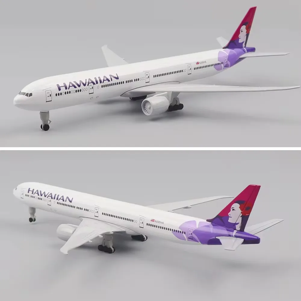 20cm 1:400 Metal Airplane Model Hawaii Boeing 777 Metal Replica with Landing Gear Alloy Material Aviation Simulation Boy Gift