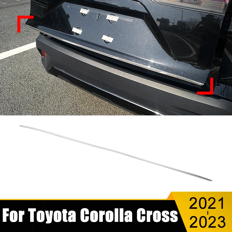 

Stainless Steel Car Rear Trunk Cover Tail Gate Trim Frame Strip Sticker Fit For Toyota Corolla Cross XG10 2021 2022 2023 Hybrid