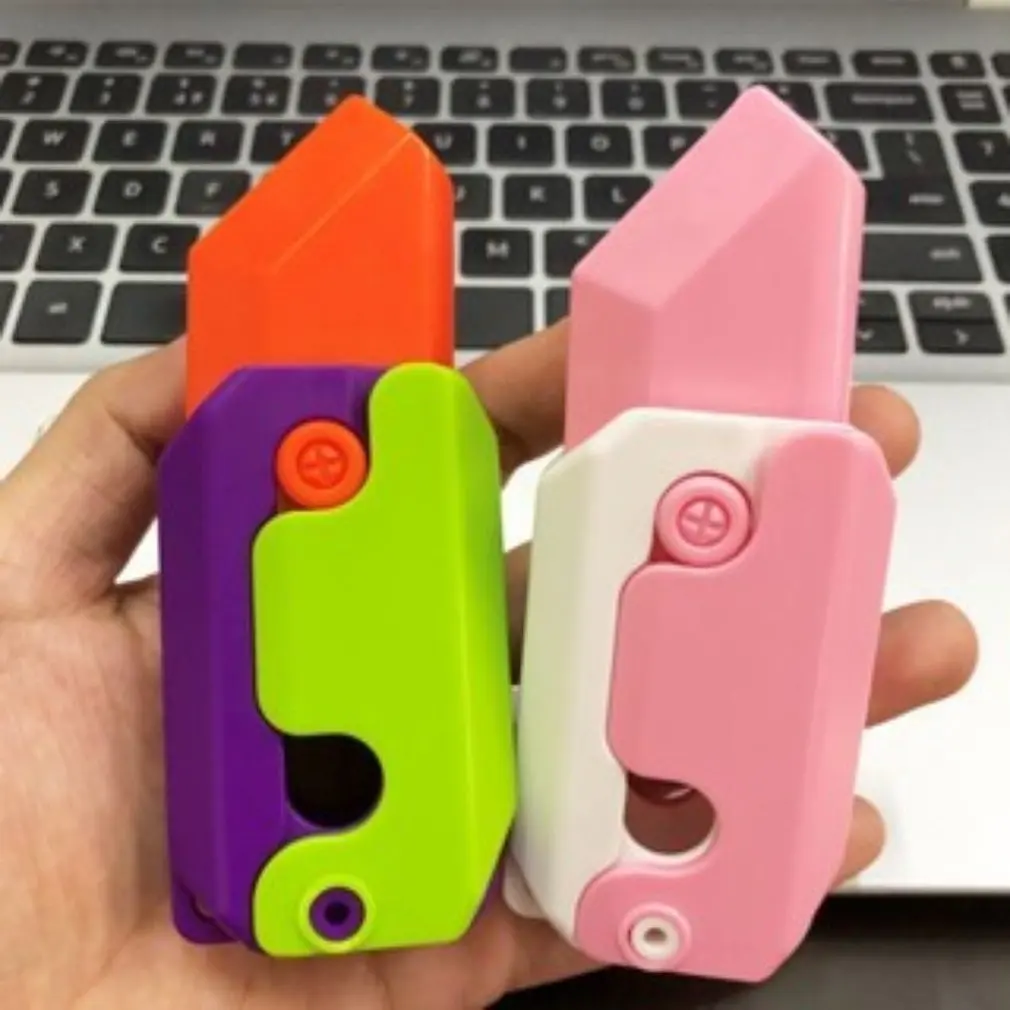 3D Printing Gravity Cub Jumping Small Radish Knife Mini Model Student Prize Pendant Decompression Toy