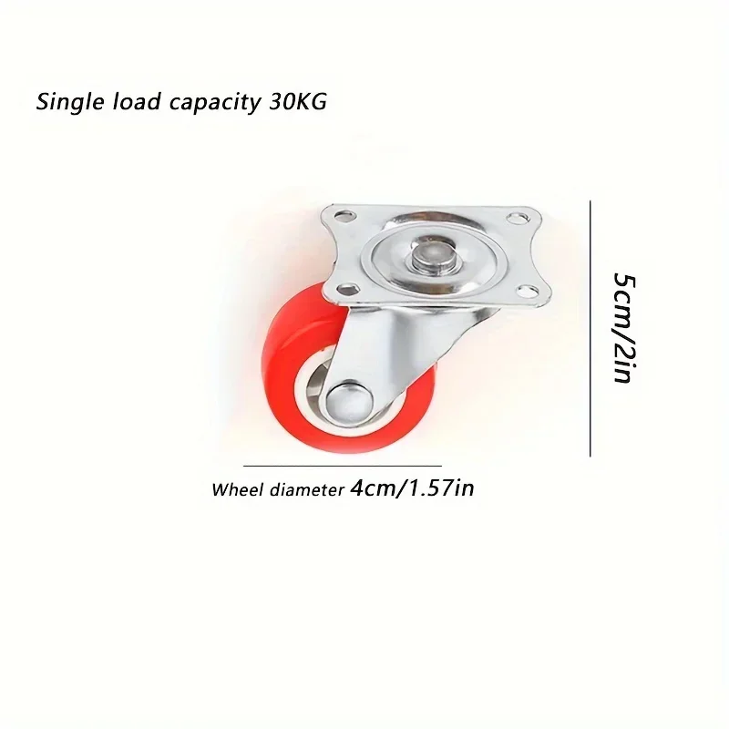 4 buah roda tugas berat, roda universal, roda putar bebas rem, perangkat keras furnitur