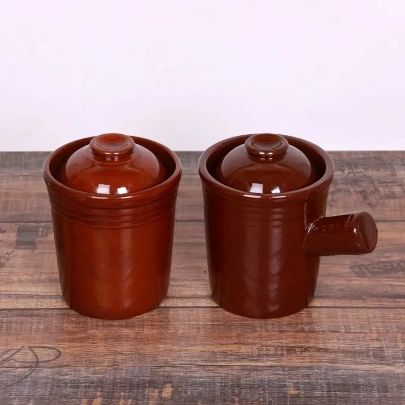 500ml Ceramic Soup Cup Insulated Cup Tile Soup Pot Clay Pot Abalone and Rice with Matching Tableware