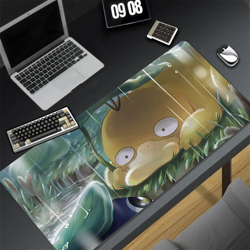 Kawaii japan anime mauspad pc gelber stern ente gamer schrank tastatur teppich xxl p-pokemon p-psyduck mouse pad große süße schreibtisch matte