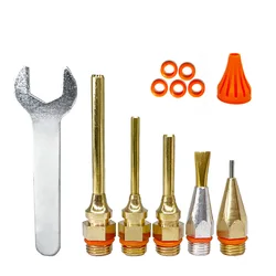 5PCS Hot Melt Glue Gun Nozzle Replaceable Copper Nozzles 1mm/1.5mm/2mm/3mm Small Aperture Long Nozzles For 11mm Glue Gun Nozzles