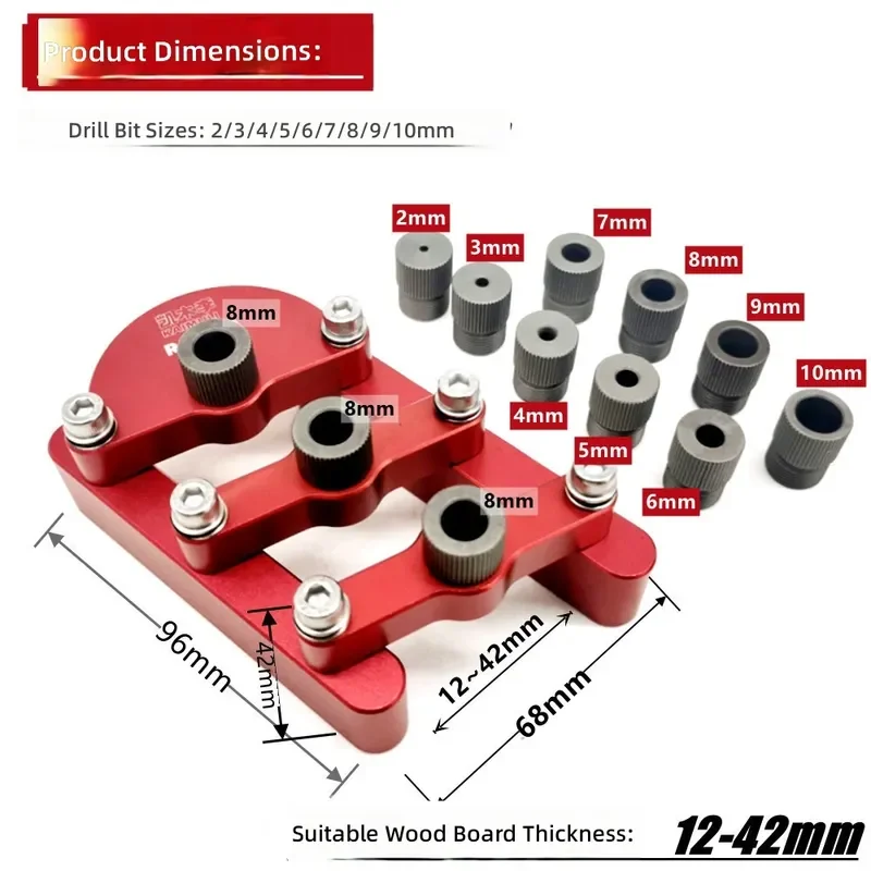 Self Centering Woodworking Tenon Hole Opener 90 Degree Straight Positioner for DIY Panel Furniture Puzzle Three in One Drill