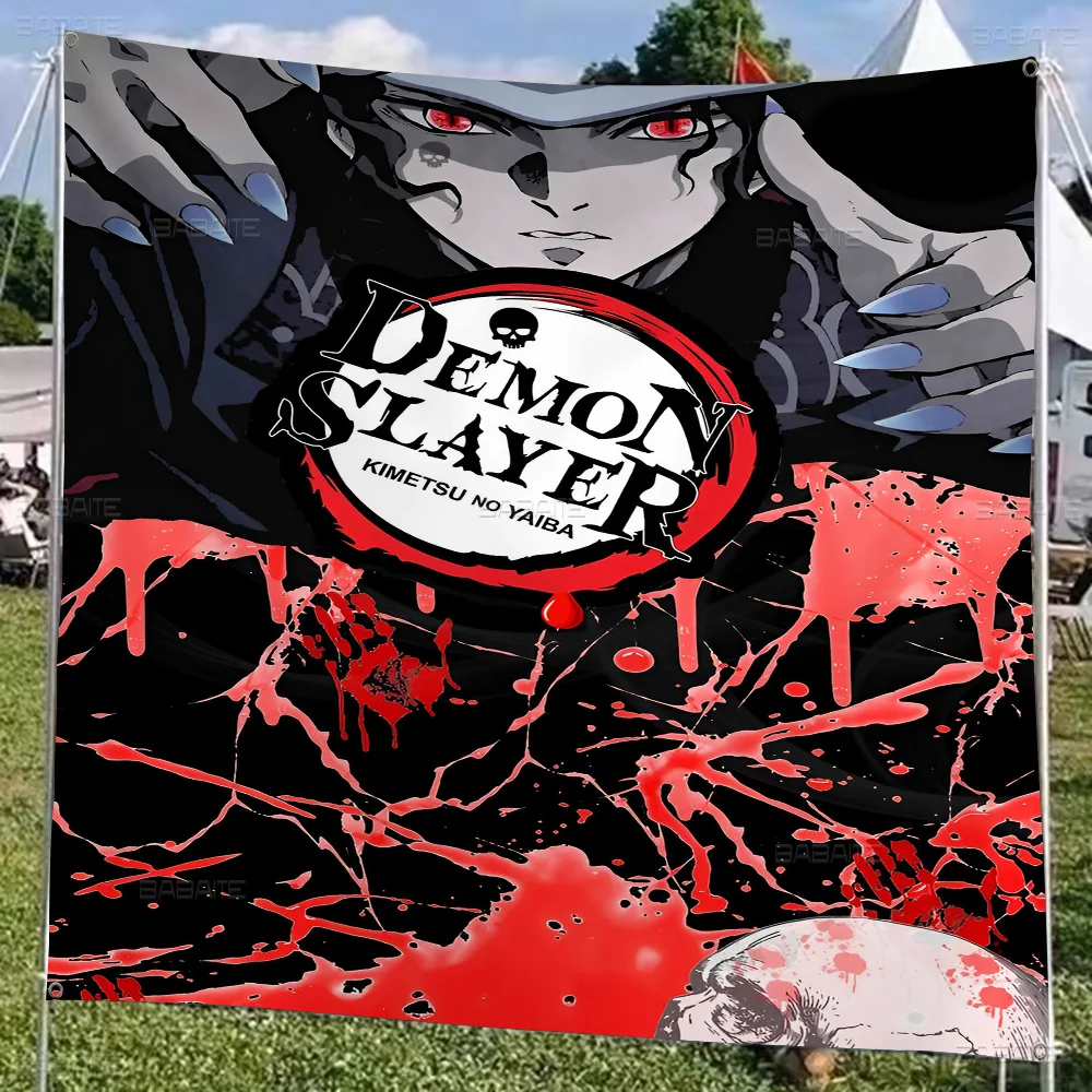 D-Demon S-Slayer Kibutsuji Muzan Anime Chart Flag For Living Room Home Dorm Decor Art Home Decor Banner