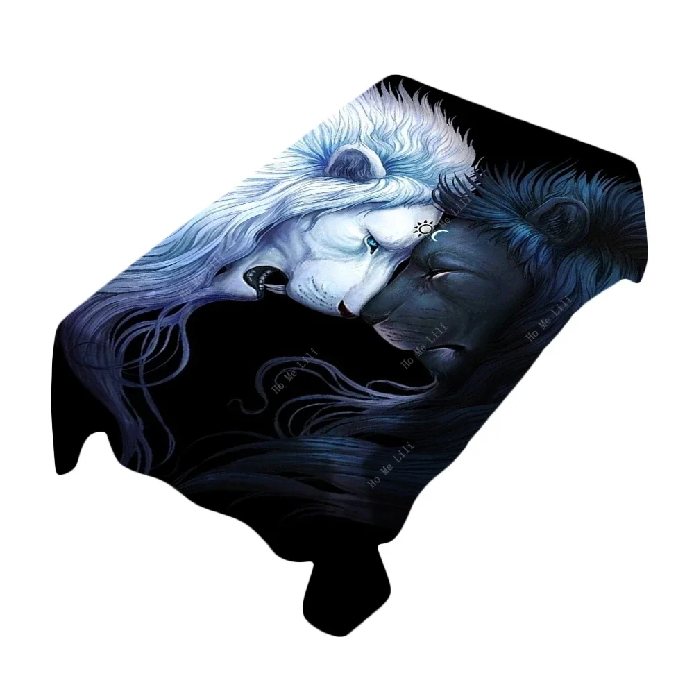 Nappe rectangulaire deux veons ppm enting nuit et jour, ils se blottissent ensemble, décoration de table par Ho Me CAN i