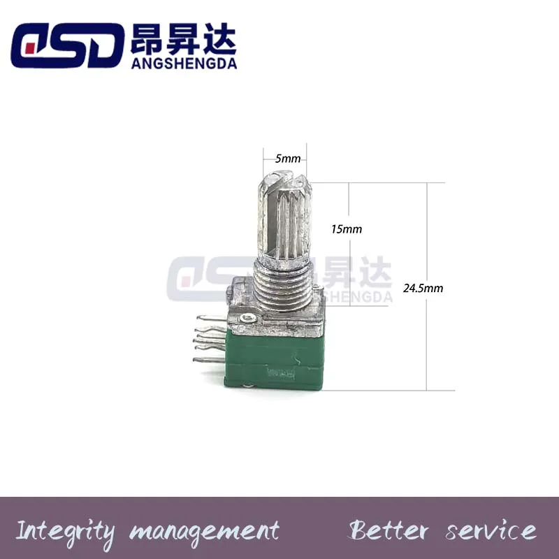 5pcs Amplifier sealing  potentiometer with audio shaft 15mm, 6pin, 5k, 10k, 20k, 50k, 100k, b5k, rk097, rk097g