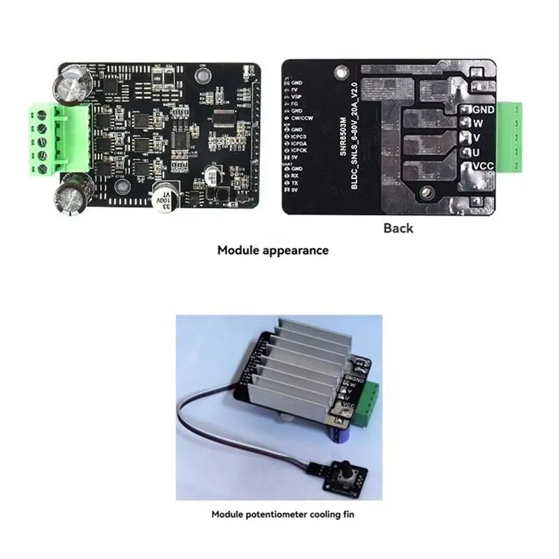 B29C-4X DC 6-80V BLDC Three Phase DC Brushless Motor Controller PWM High Power 1600W Motor Driver Board No Hall