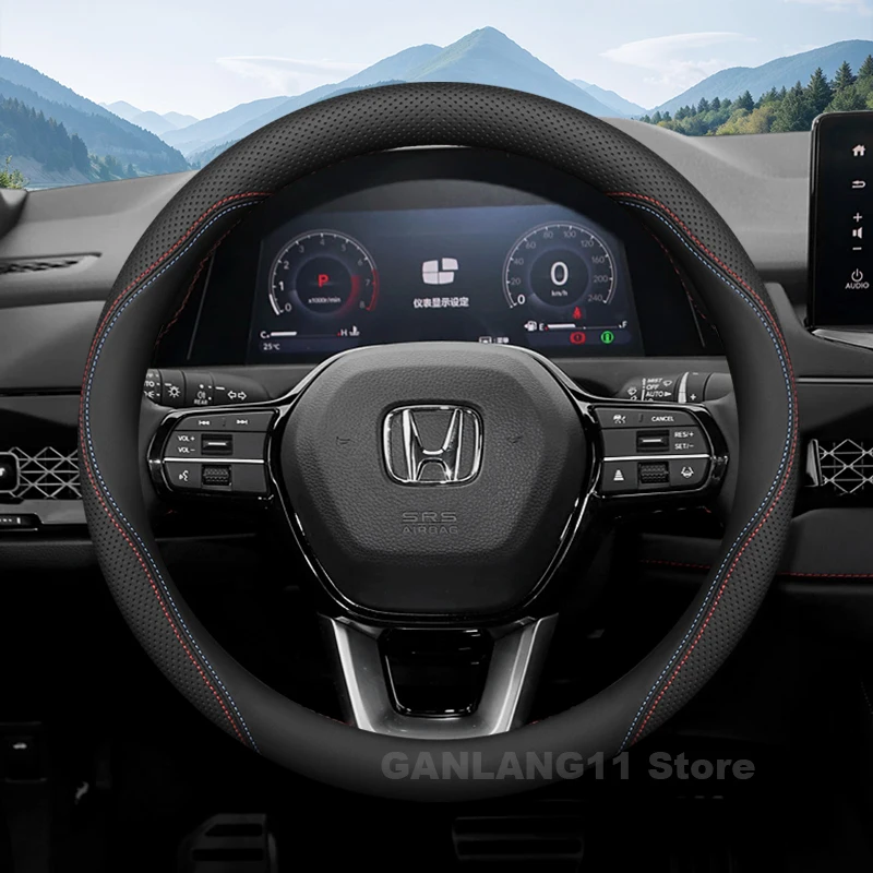 

Leather Car Steering Wheel Cover For Honda Accord Civic Jazz Odyssey ZR-V HR-V Summer Auto Steering Wheel Honda City Accessories