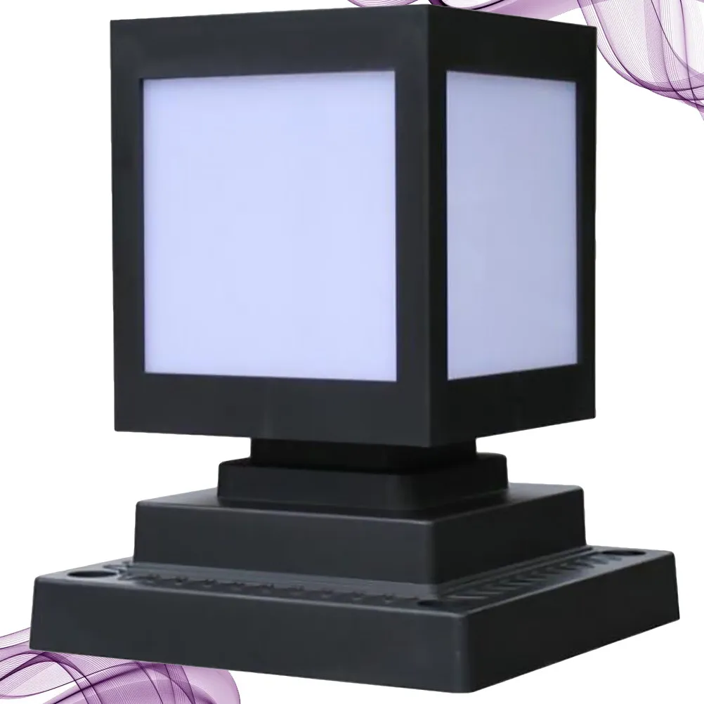 

Lights Solar Powered Column Lamp Pedestal Pillar Outdoor Courtyard Fence