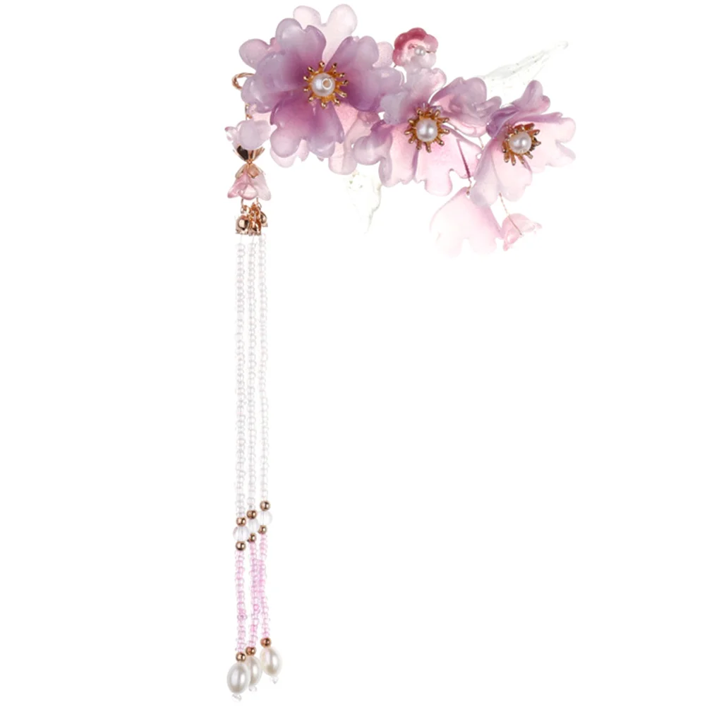 

Retro Hair Clip Women Hairpins Dangle Tassel Flower Acrylic Traditional Tassels Accessories Girls Birthday Wedding Prom Photos