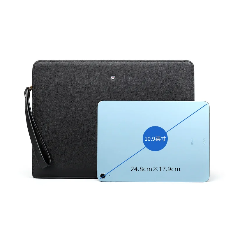 محفظة جلدية جديدة للرجال، حقيبة محمولة باليد ذات سعة كبيرة، حقيبة مغلف عصرية وعصرية، حقيبة محمولة باليد لرجال الأعمال #6