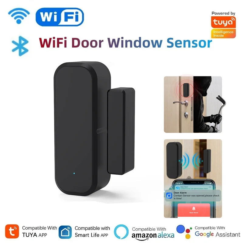 

WiFi Smart Door Sensor Tuya Door Open Closed Detectors Smart Home Security Protection Alarm System Smart Life APP Control