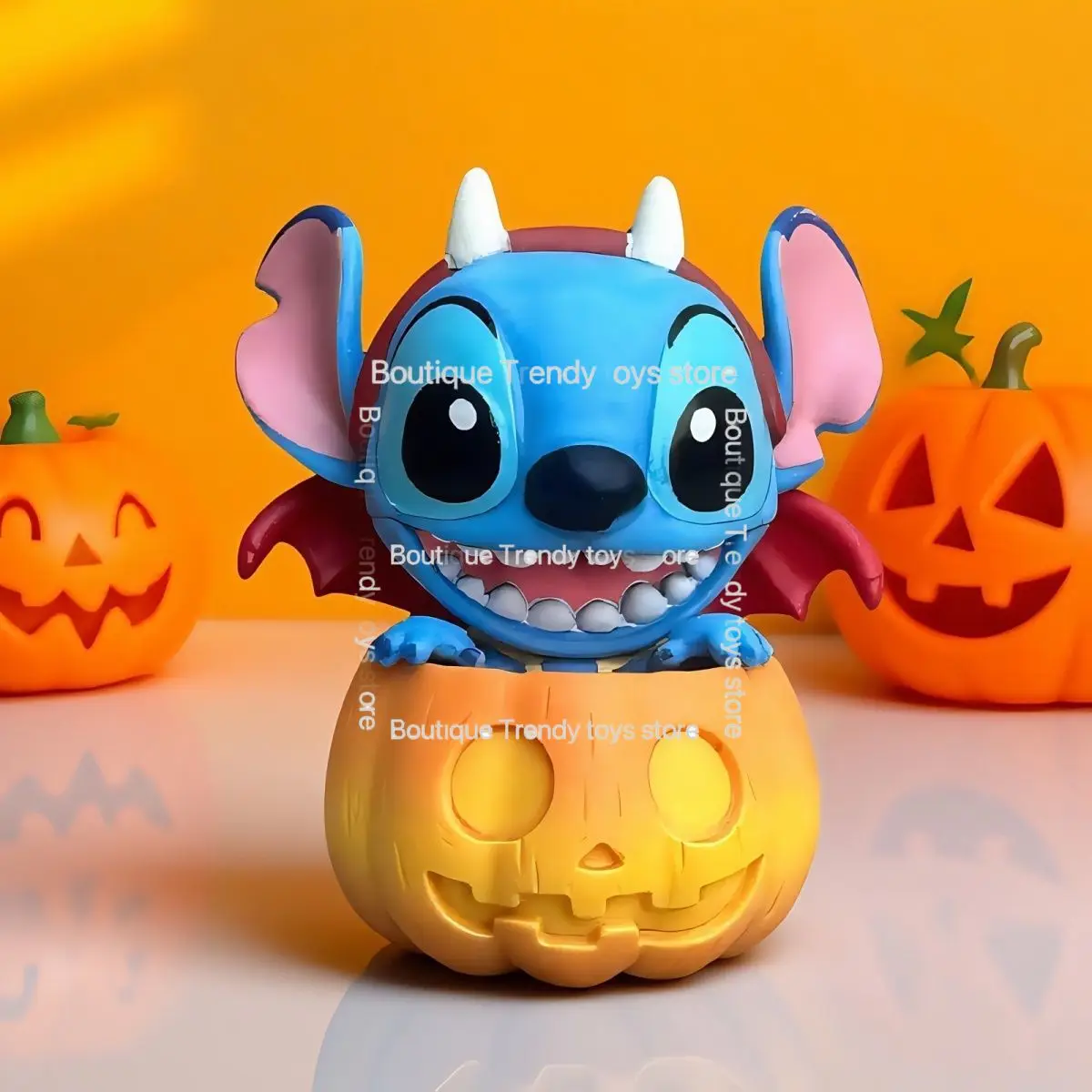 Disney Mickey Mouse Stitch Plush Doll Friends Pumpkin Halloween Desktop Series Ornaments Blind Box Gift