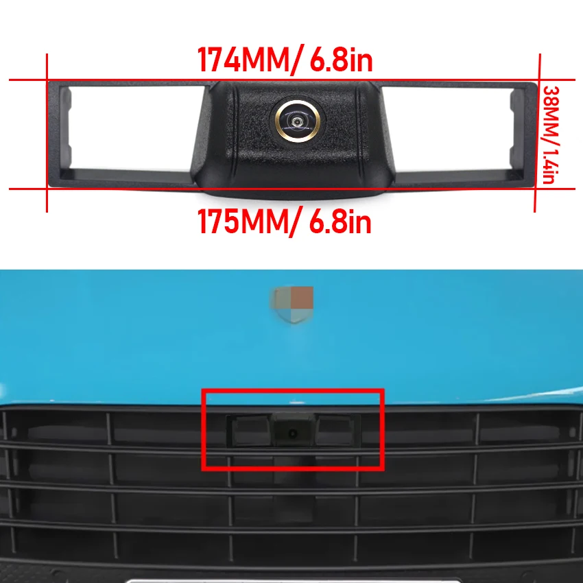 HD CCD AHD 1080P 170 ° Front View Camera For Porsche Cayenne 92A 2013~2019 Fisheye Lens Night Vision Positive Parking Camera