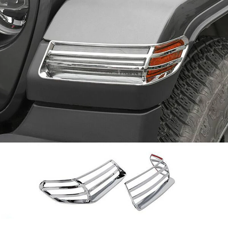 

Turn Signal Light Cover for 2018-2024 Jeep Wrangler JL/JT Front Side Turn Light Eyebrow Light Cover Trim Frame Exterior Decor