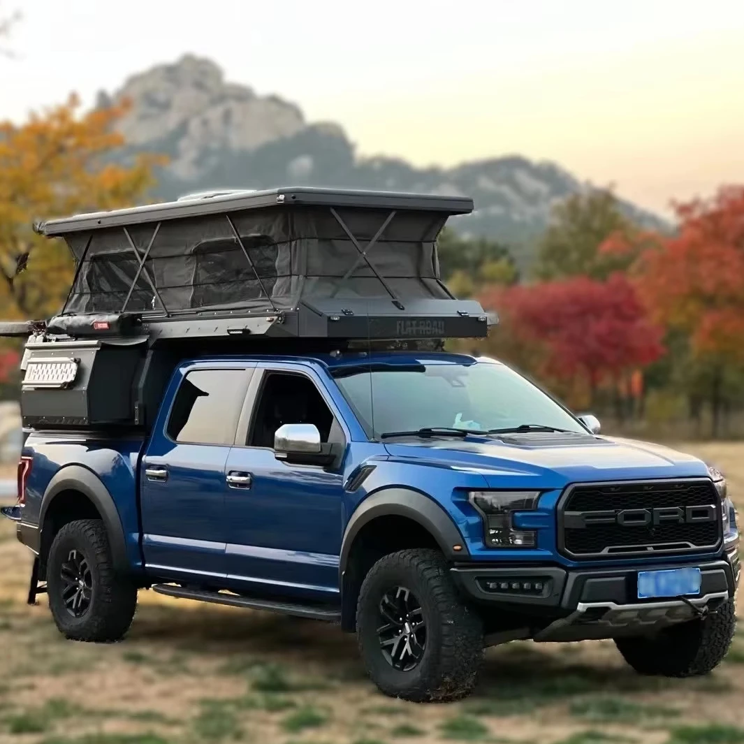 Customized Modern Lightweight Waterproof Aluminum Truck Camper Shell For Outdoor Camping Overland Travel Mobile RV Use 2-4