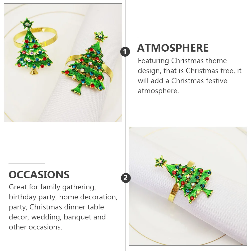 

Napkin Button Ring Party Decoration Paper Towel Holder Christmas Tree Xmas Holds