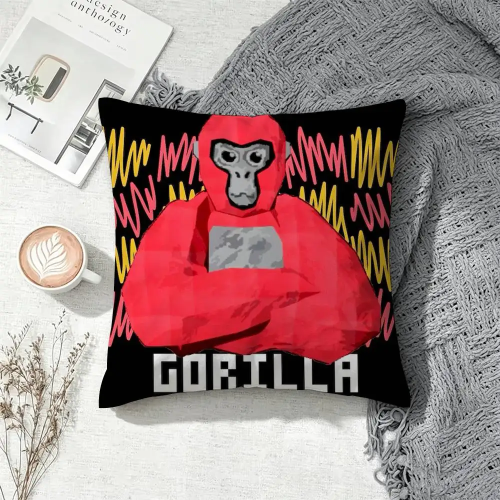Monkey G-Gorilla TagS Game  Square Double-Sided Printed Pillow Case Sofa Cushion Cover Bedroom Bedside Decor